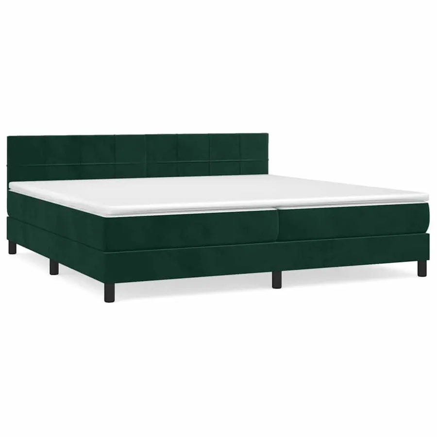 Sommier à lattes de lit et matelas Vert foncé 200x200cm Velours - 2