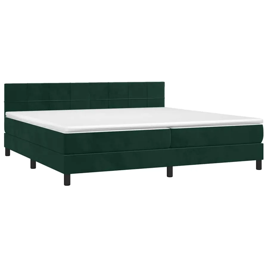 Sommier à lattes de lit et matelas Vert foncé 200x200cm Velours - 3