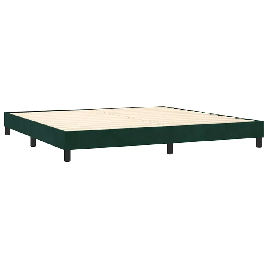 Sommier à lattes de lit et matelas Vert foncé 200x200cm Velours - 4