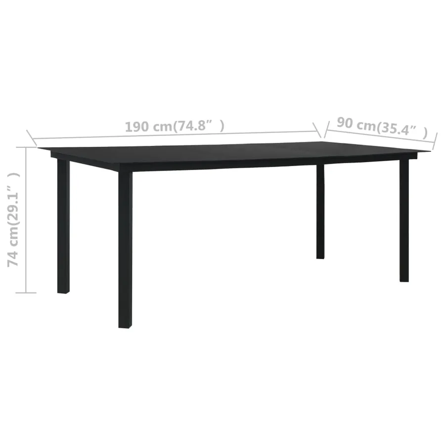 Ensemble à manger d'extérieur 7 pcs Rotin PVC Noir - 10