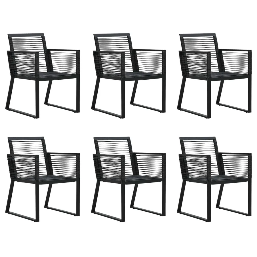 Ensemble à manger d'extérieur 7 pcs Rotin PVC Noir - 6
