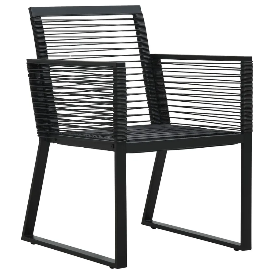 Ensemble à manger d'extérieur 7 pcs Rotin PVC Noir - 7