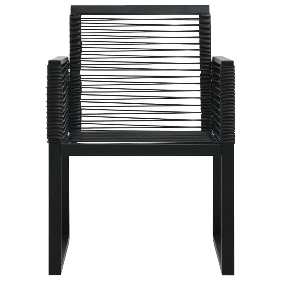 Ensemble à manger d'extérieur 7 pcs Rotin PVC Noir - 8