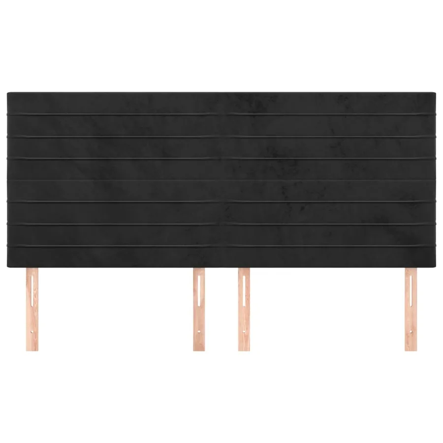 Tête de lit Noir 160x5x118/128 cm Velours - 3