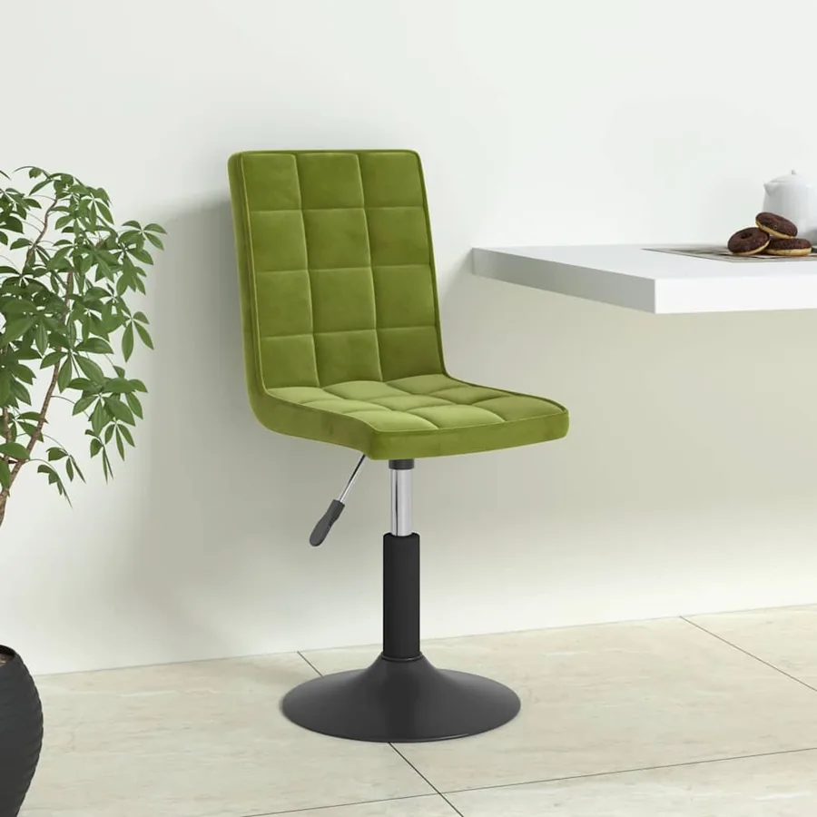 Chaises pivotantes à manger lot de 6 vert clair velours