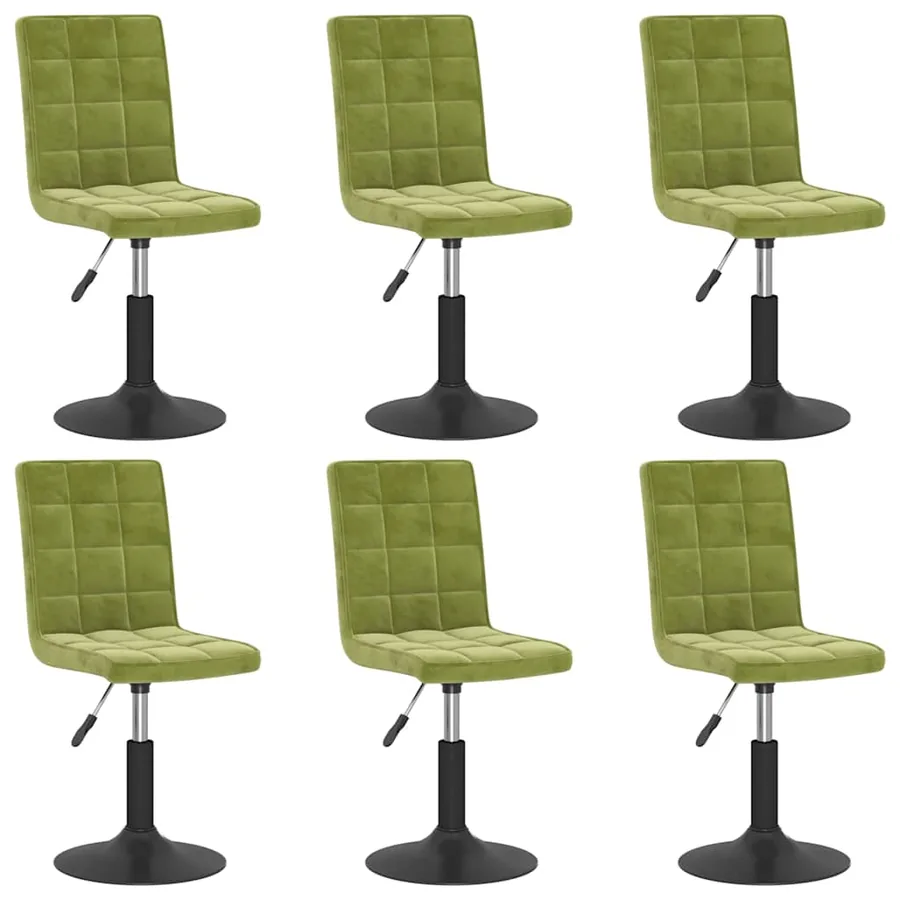 Chaises pivotantes à manger lot de 6 vert clair velours - 2