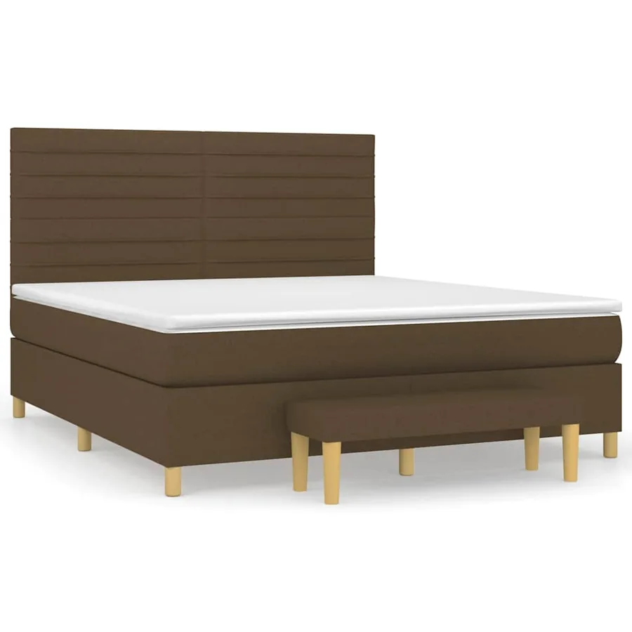 Sommier à lattes de lit avec matelas Marron foncé 180x200 cm - 2