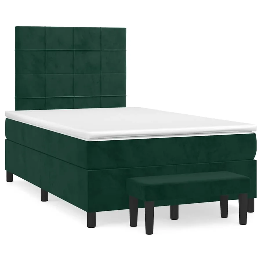 Sommier à lattes de lit et matelas Vert foncé 120x200cm Velours - 2
