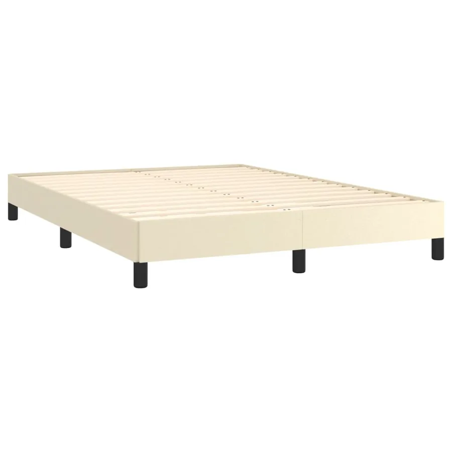 Cadre de lit sans matelas crème 140x200 cm similicuir - 4