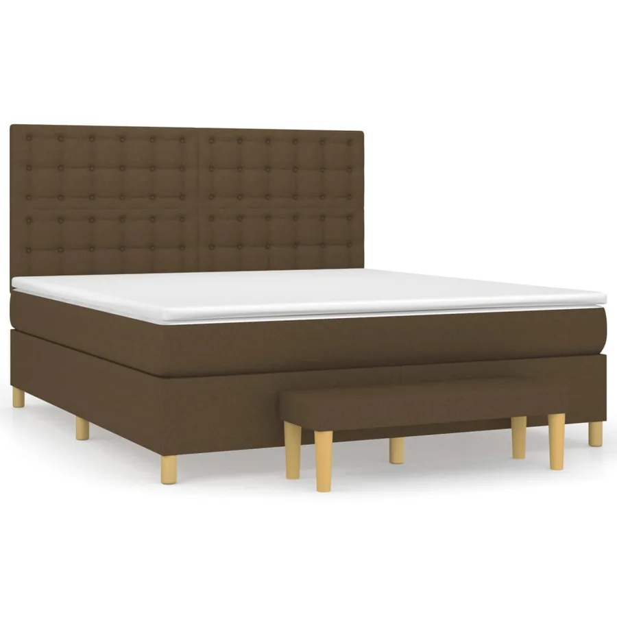Sommier à lattes de lit avec matelas Marron foncé 160x200 cm - 2