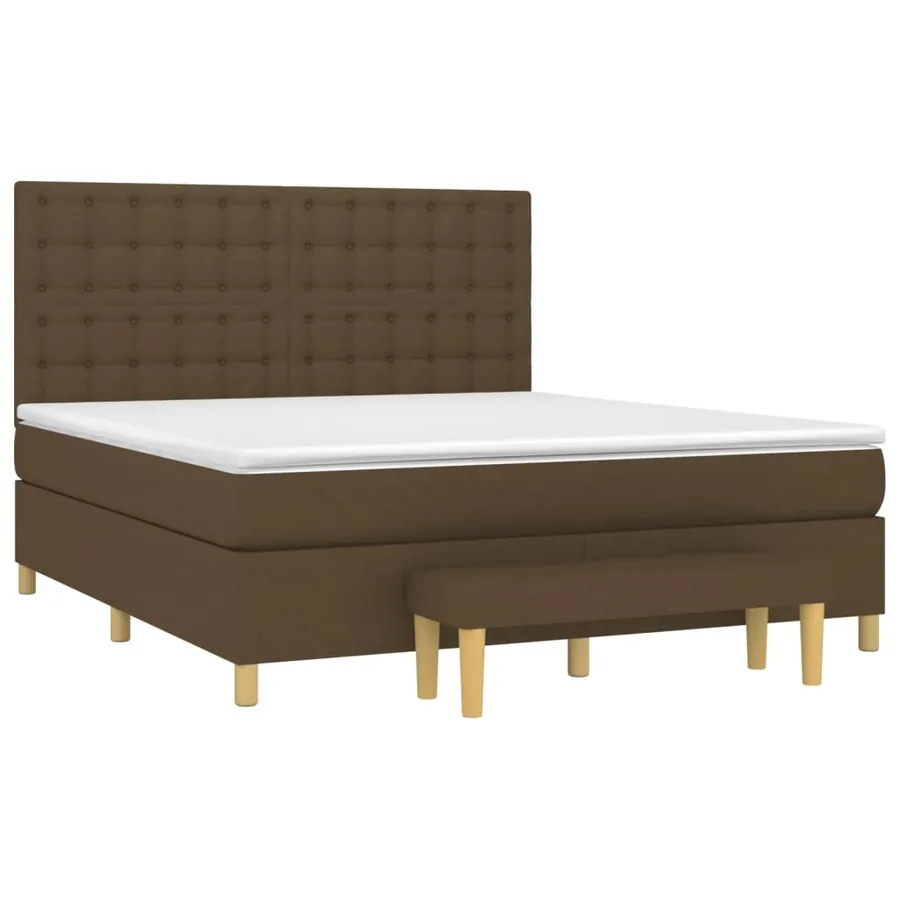 Sommier à lattes de lit avec matelas Marron foncé 160x200 cm - 3