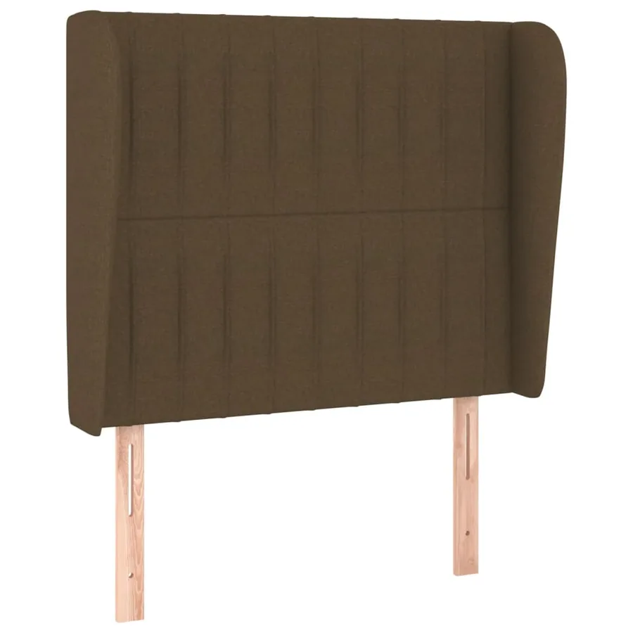 Tête de lit avec oreilles Marron foncé 93x23x118/128 cm Tissu - 2