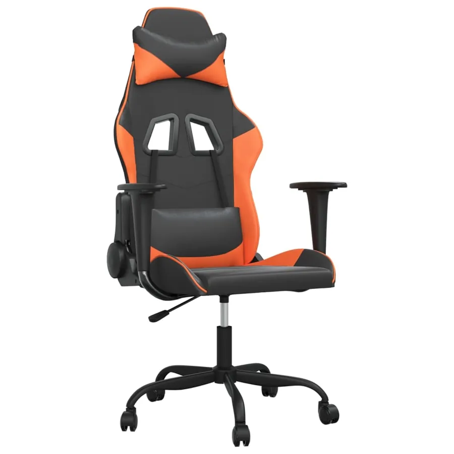 Chaise de jeu Noir et orange Similicuir - 2