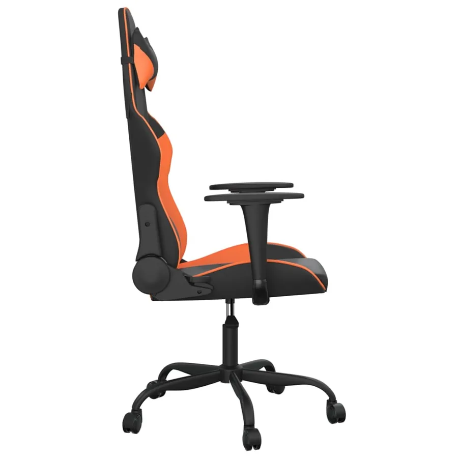 Chaise de jeu Noir et orange Similicuir - 4