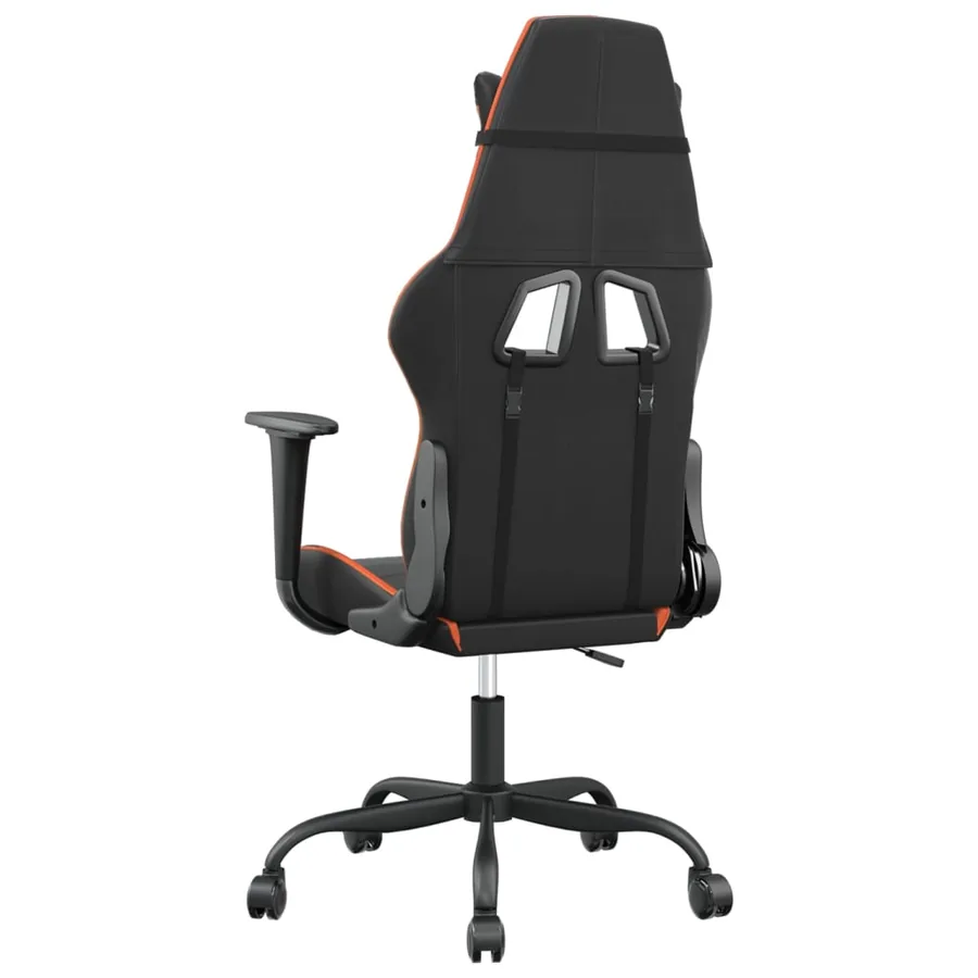 Chaise de jeu Noir et orange Similicuir - 5