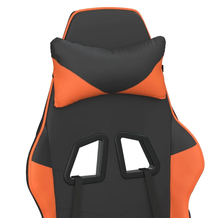 Chaise de jeu Noir et orange Similicuir - 9