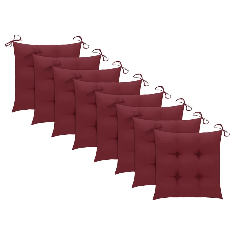 Chaises de jardin lot de 8 avec coussins Bois d'acacia solide - 5