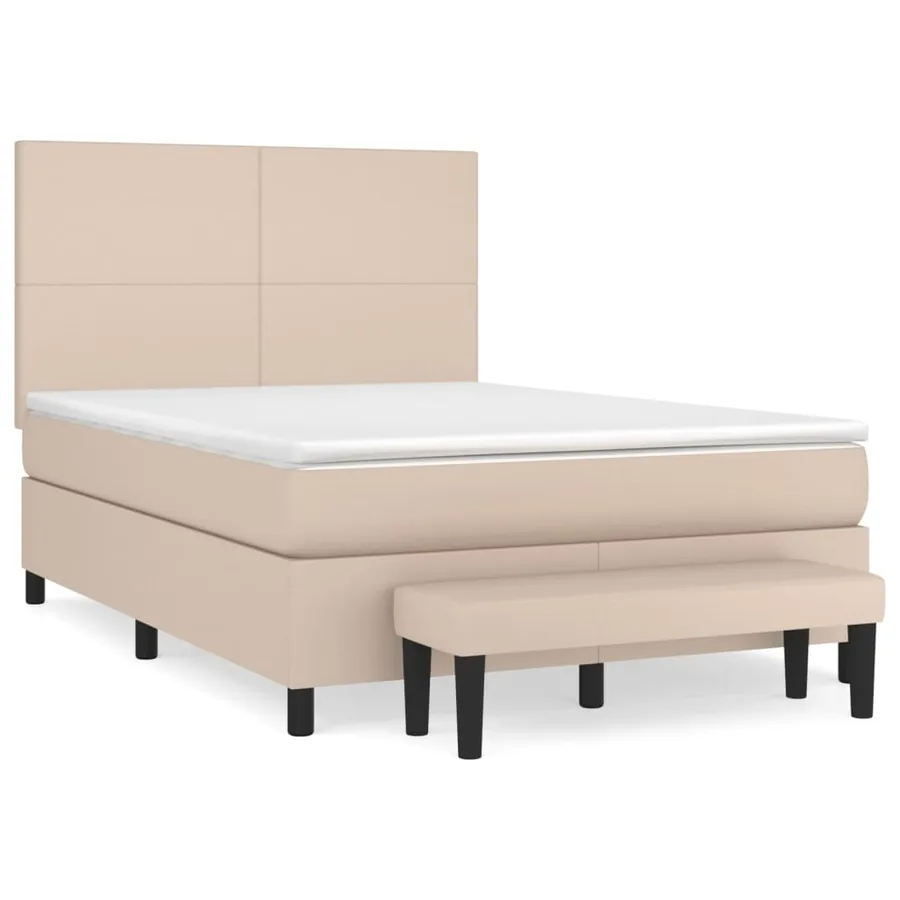 Sommier à lattes de lit avec matelas Cappuccino 140x190 cm - 2