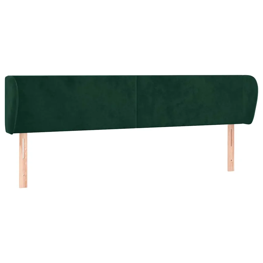 Tête de lit avec oreilles Vert foncé 163x23x78/88 cm Velours - 2