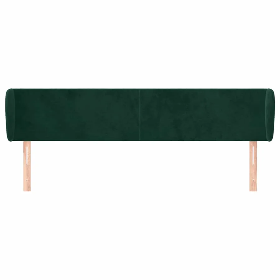 Tête de lit avec oreilles Vert foncé 163x23x78/88 cm Velours - 3