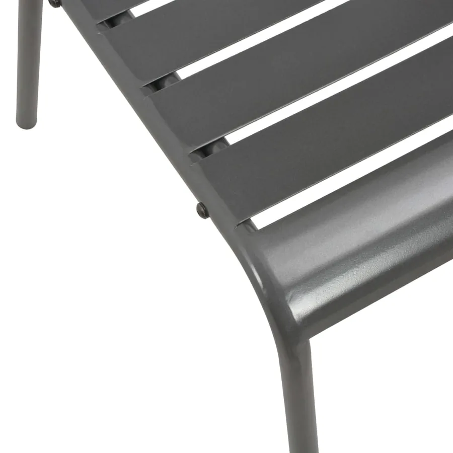 Ensemble à manger d'extérieur 5 pcs Acier Gris foncé - 10