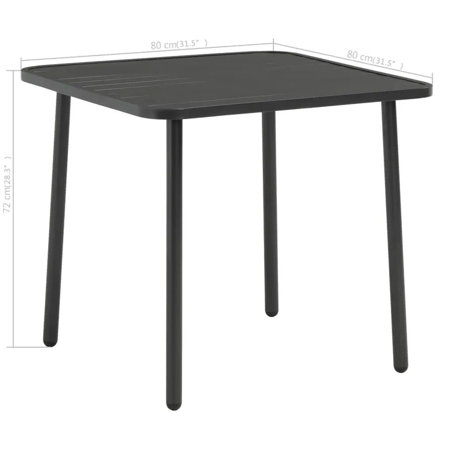 Ensemble à manger d'extérieur 5 pcs Acier Gris foncé - 11