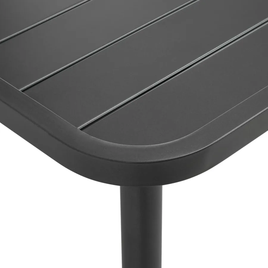 Ensemble à manger d'extérieur 5 pcs Acier Gris foncé - 4
