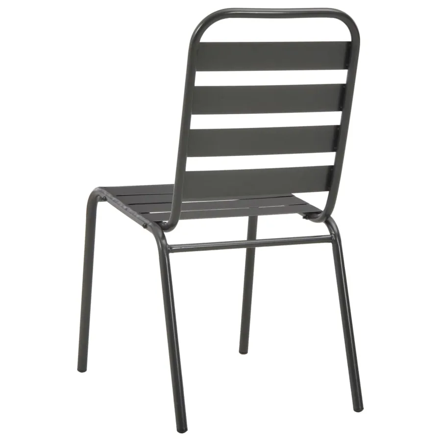 Ensemble à manger d'extérieur 5 pcs Acier Gris foncé - 9