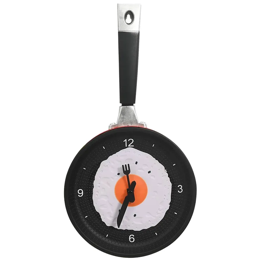 325164 vidaXL Wall Clock with Fried Egg Pan Design 18,8 cm - 2