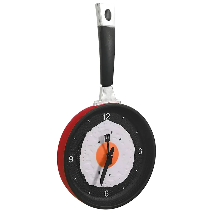 325164 vidaXL Wall Clock with Fried Egg Pan Design 18,8 cm - 3