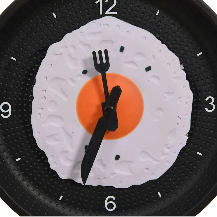 325164 vidaXL Wall Clock with Fried Egg Pan Design 18,8 cm - 5