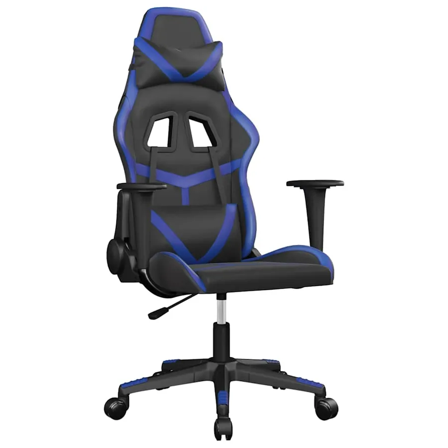 Chaise de jeu de massage Noir et bleu Similicuir - 2