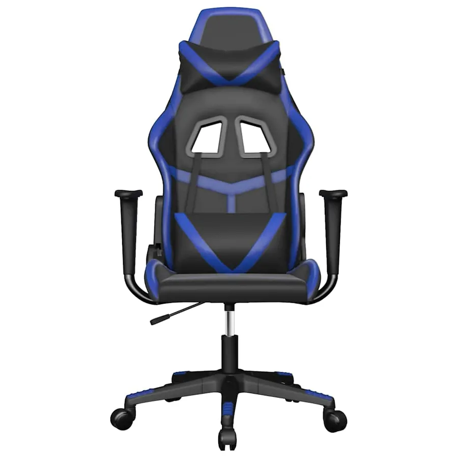 Chaise de jeu de massage Noir et bleu Similicuir - 3