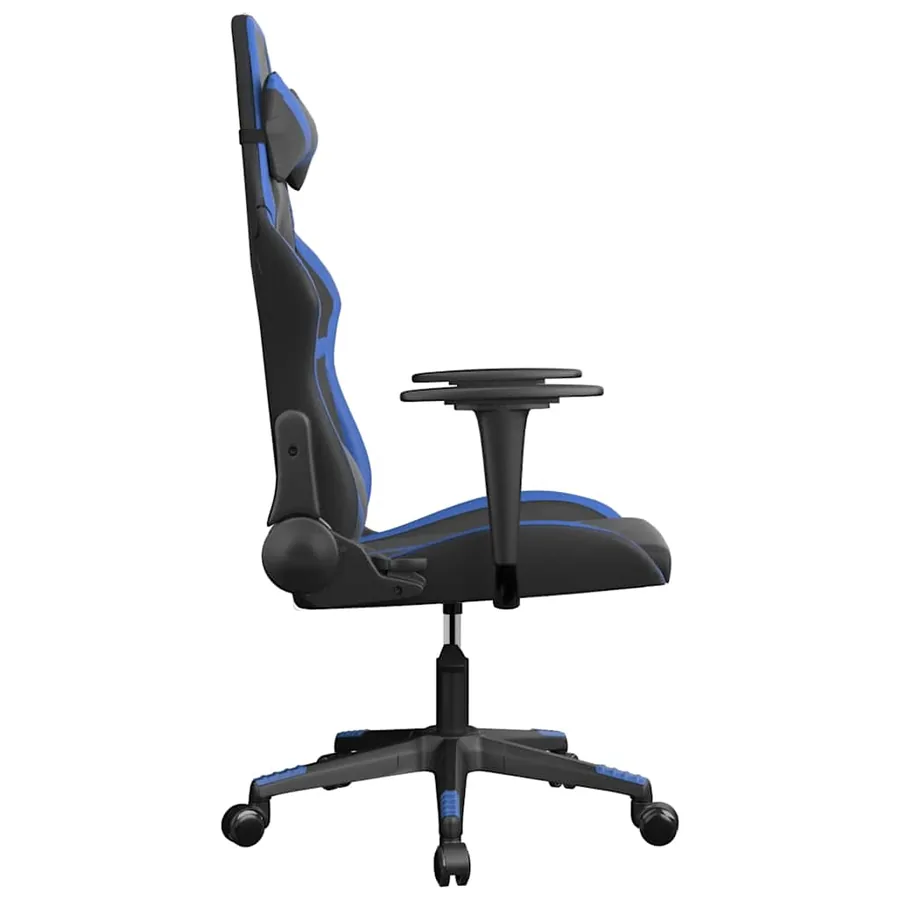 Chaise de jeu de massage Noir et bleu Similicuir - 4