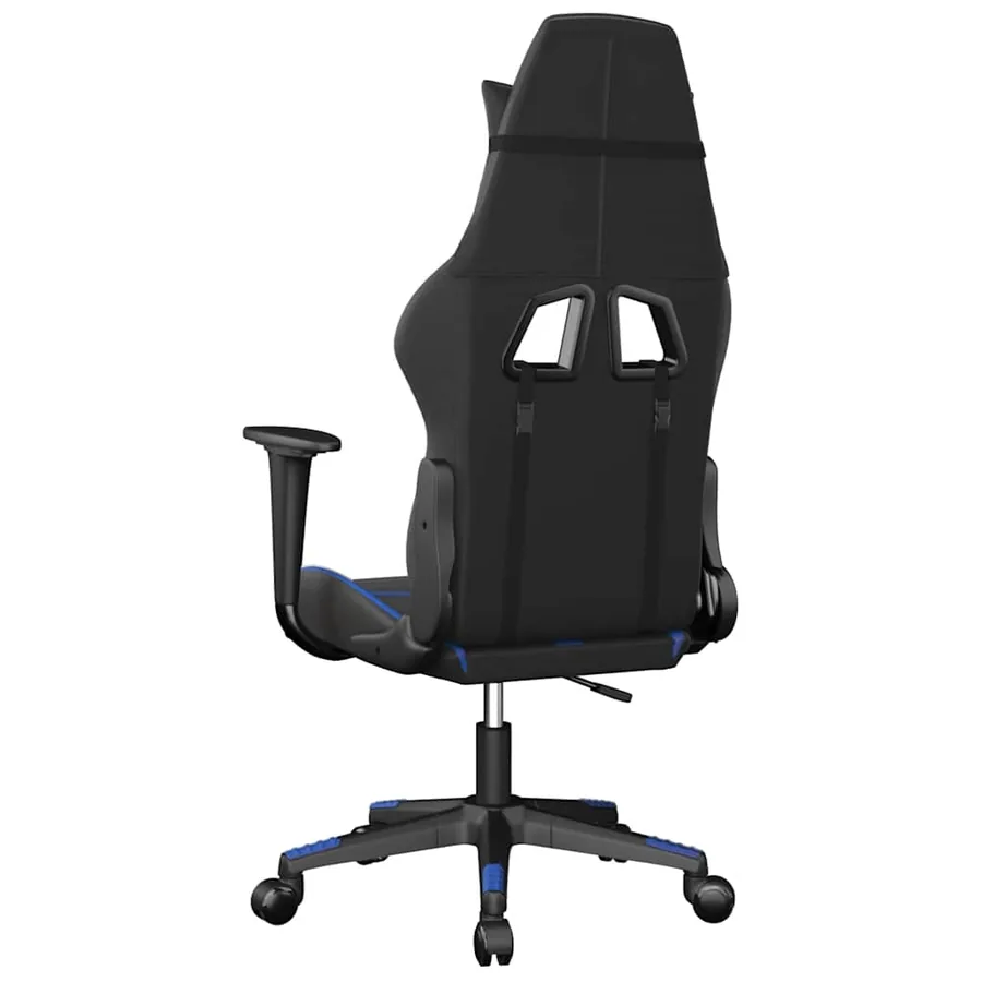 Chaise de jeu de massage Noir et bleu Similicuir - 7