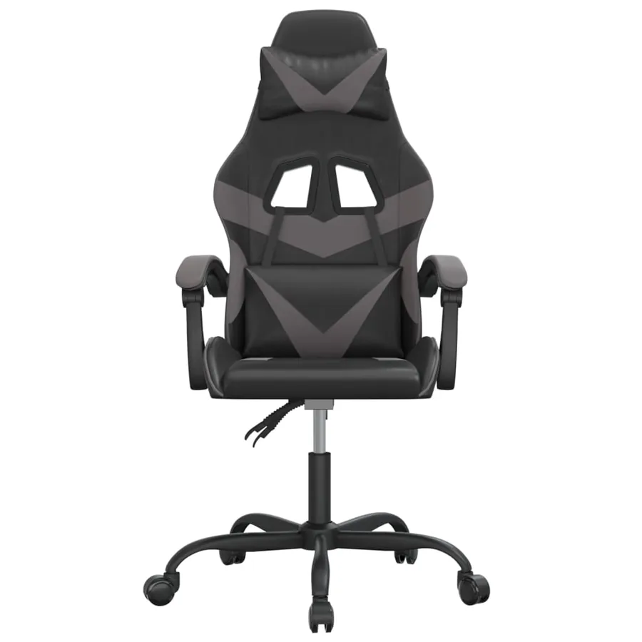 Chaise de jeu Noir et gris Similicuir - 3