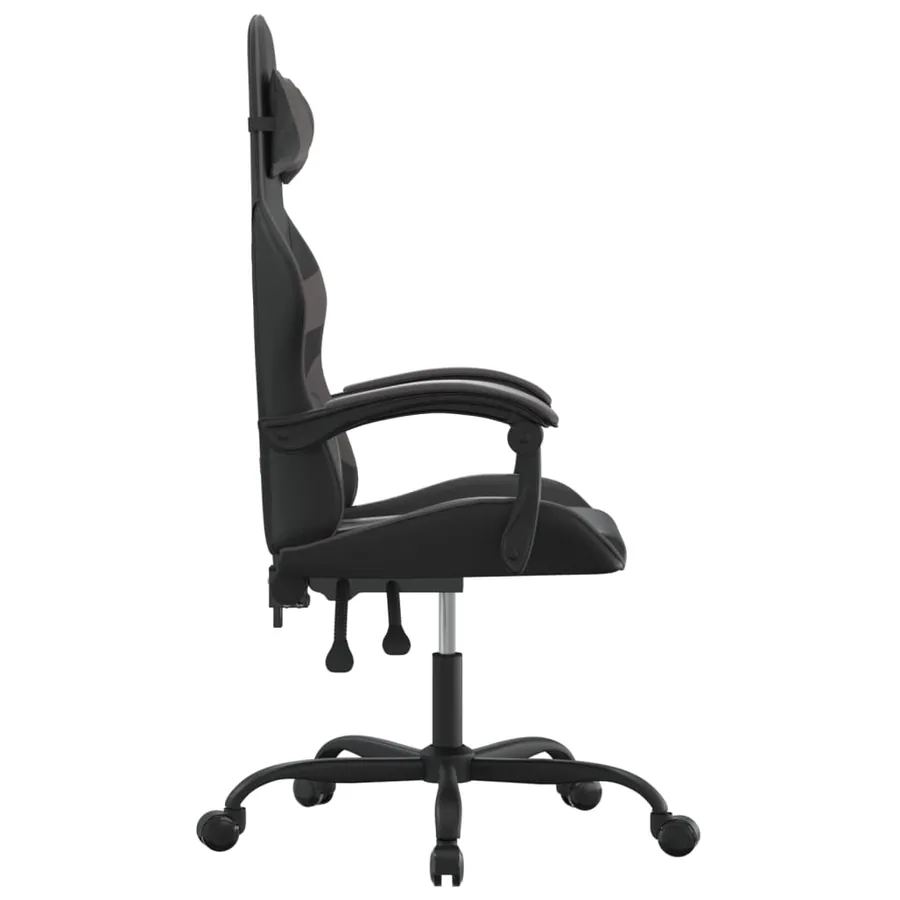 Chaise de jeu Noir et gris Similicuir - 4
