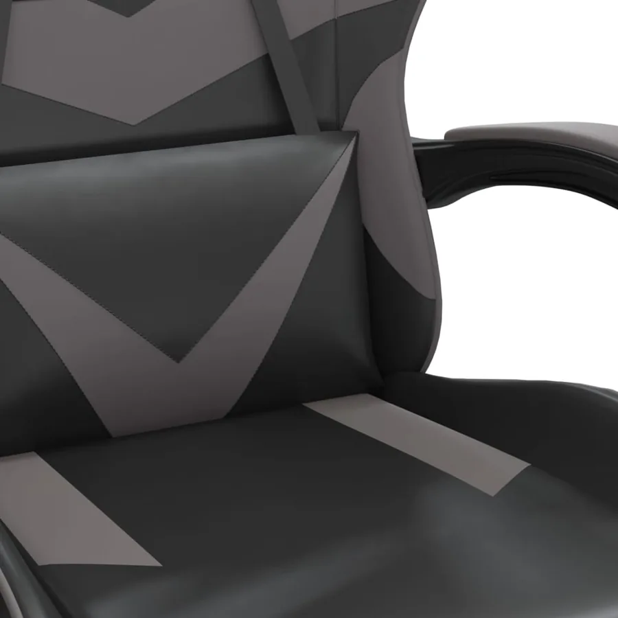 Chaise de jeu Noir et gris Similicuir - 8