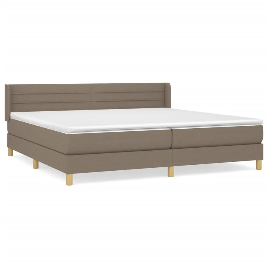Sommier à lattes de lit avec matelas Taupe 200x200 cm Tissu - 2