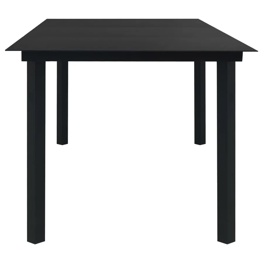 Ensemble à manger d'extérieur 9 pcs résine tressée et verre - 12