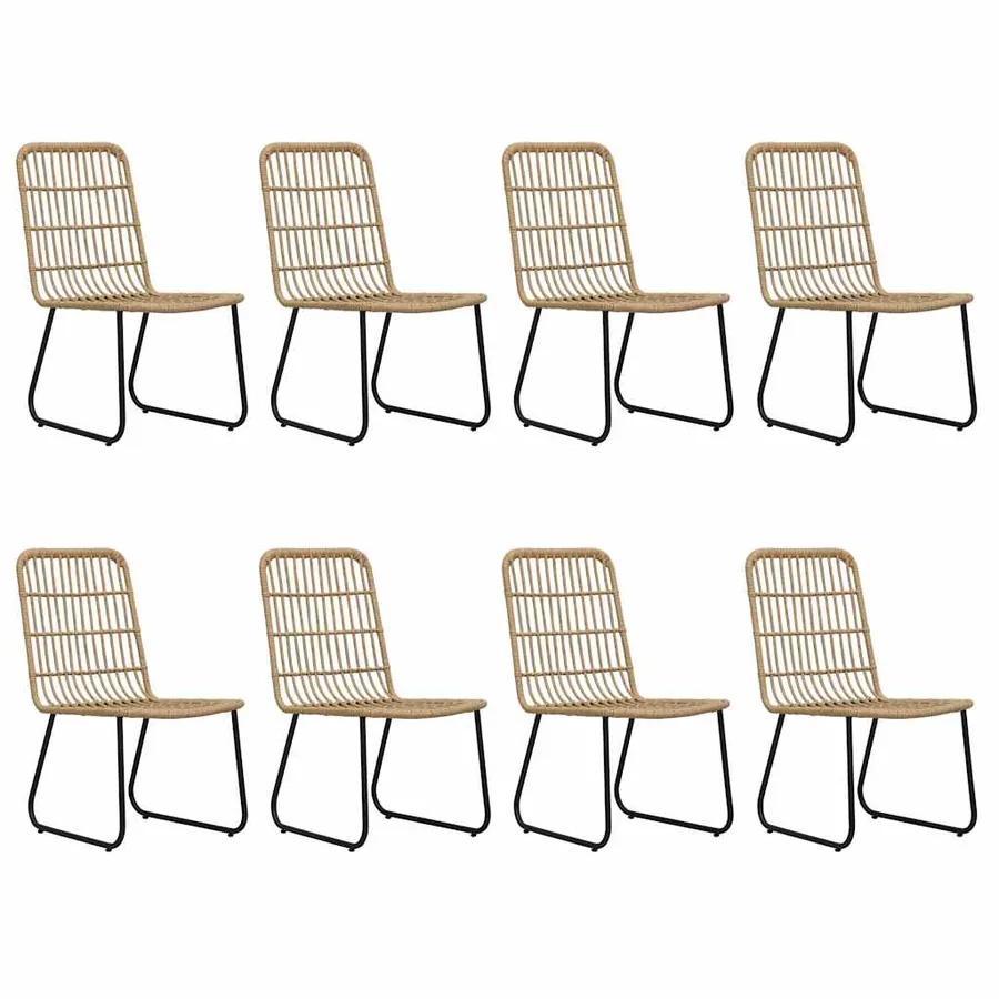 Ensemble à manger d'extérieur 9 pcs résine tressée et verre - 3