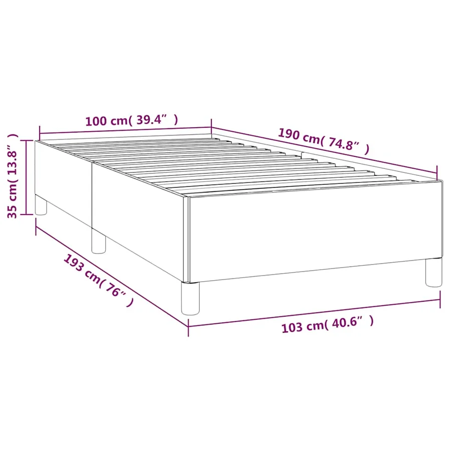 Cadre de lit sans matelas gris clair 100x190 cm velours - 10