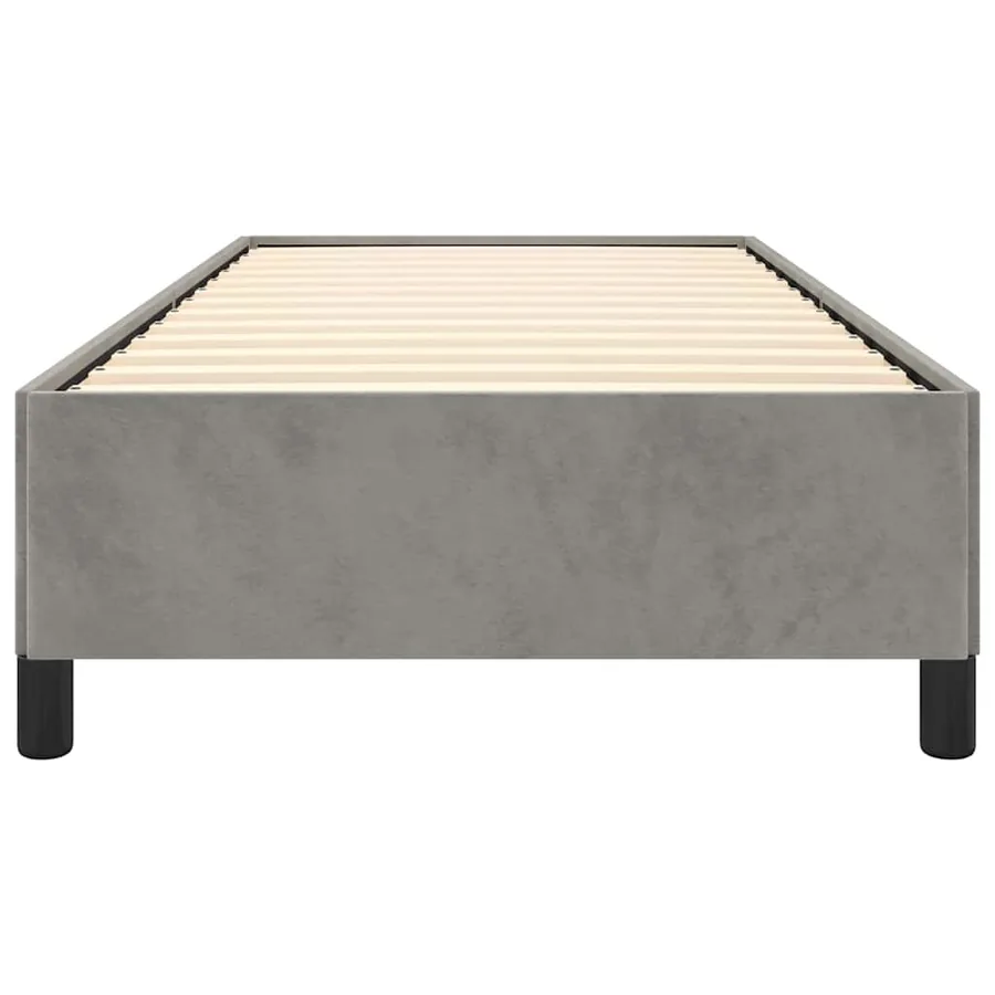 Cadre de lit sans matelas gris clair 100x190 cm velours - 6
