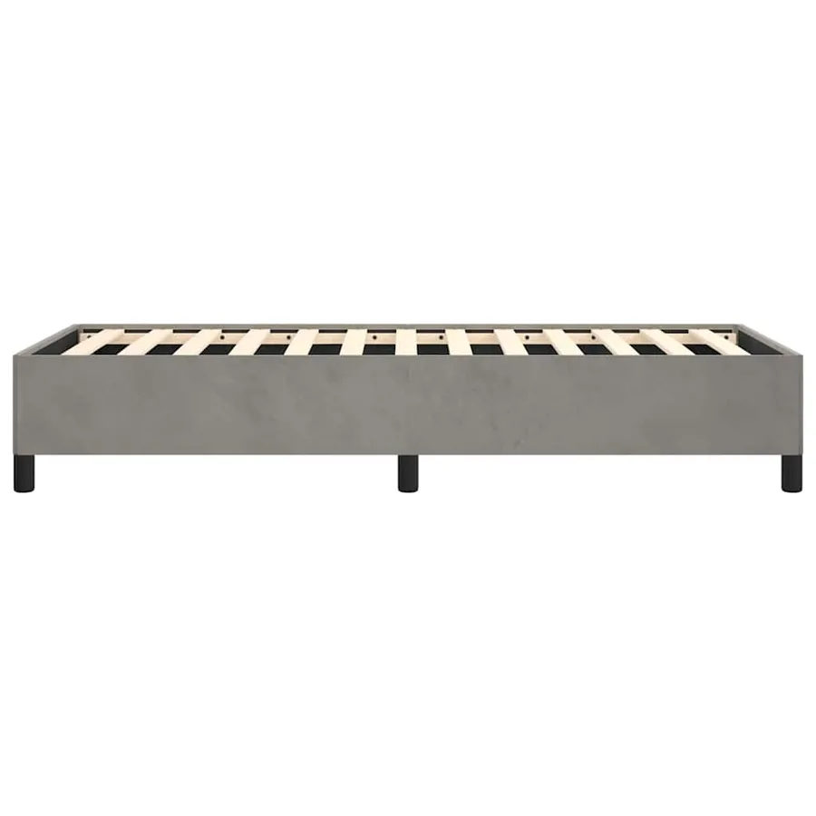 Cadre de lit sans matelas gris clair 100x190 cm velours - 7