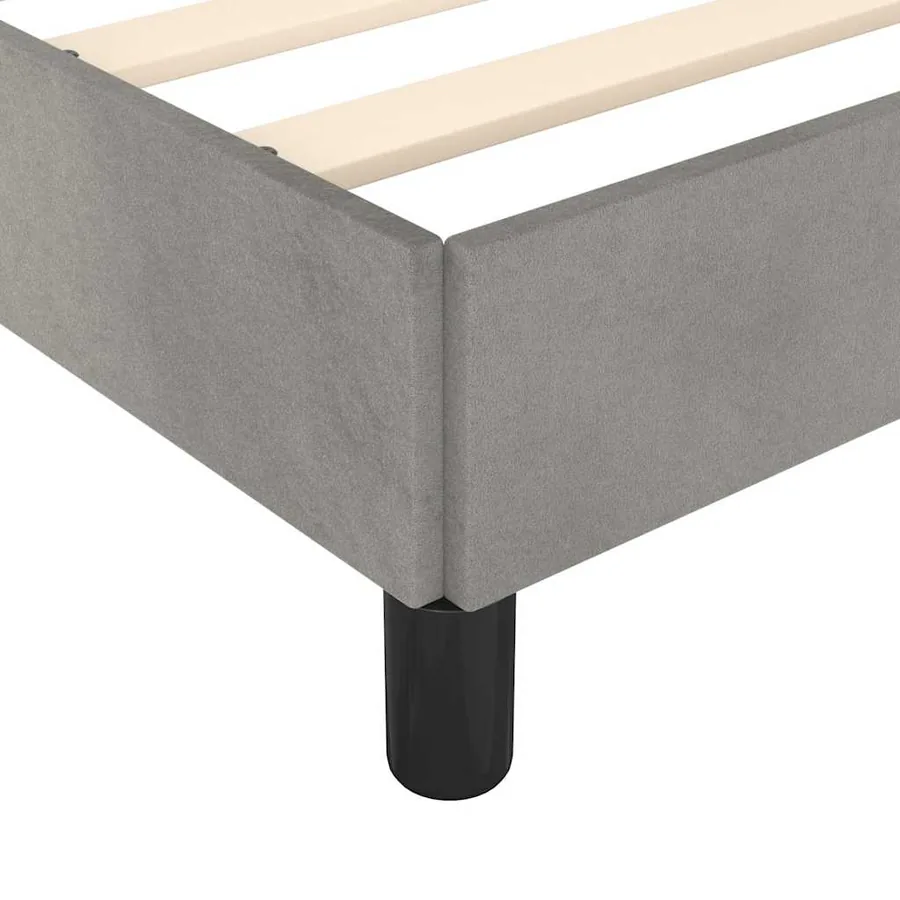 Cadre de lit sans matelas gris clair 100x190 cm velours - 8