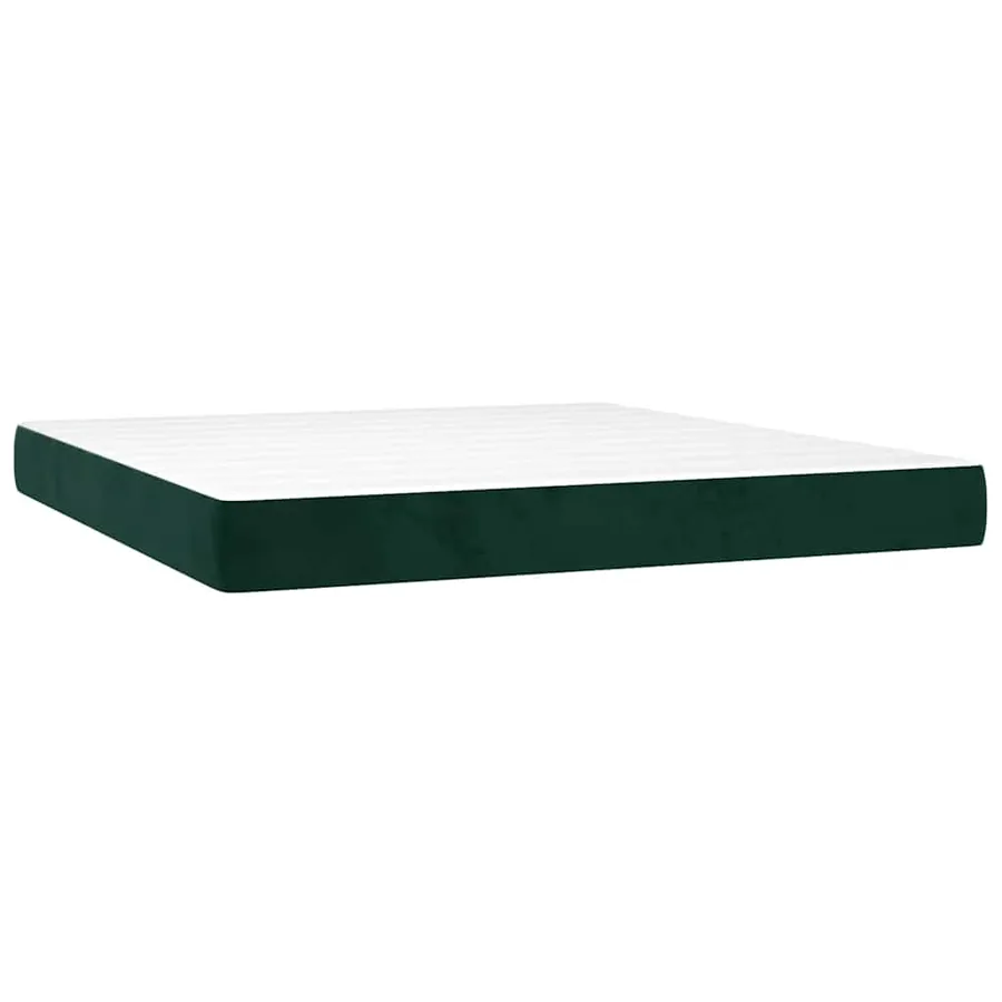 Sommier à lattes de lit et matelas Vert foncé 180x200cm Velours - 6