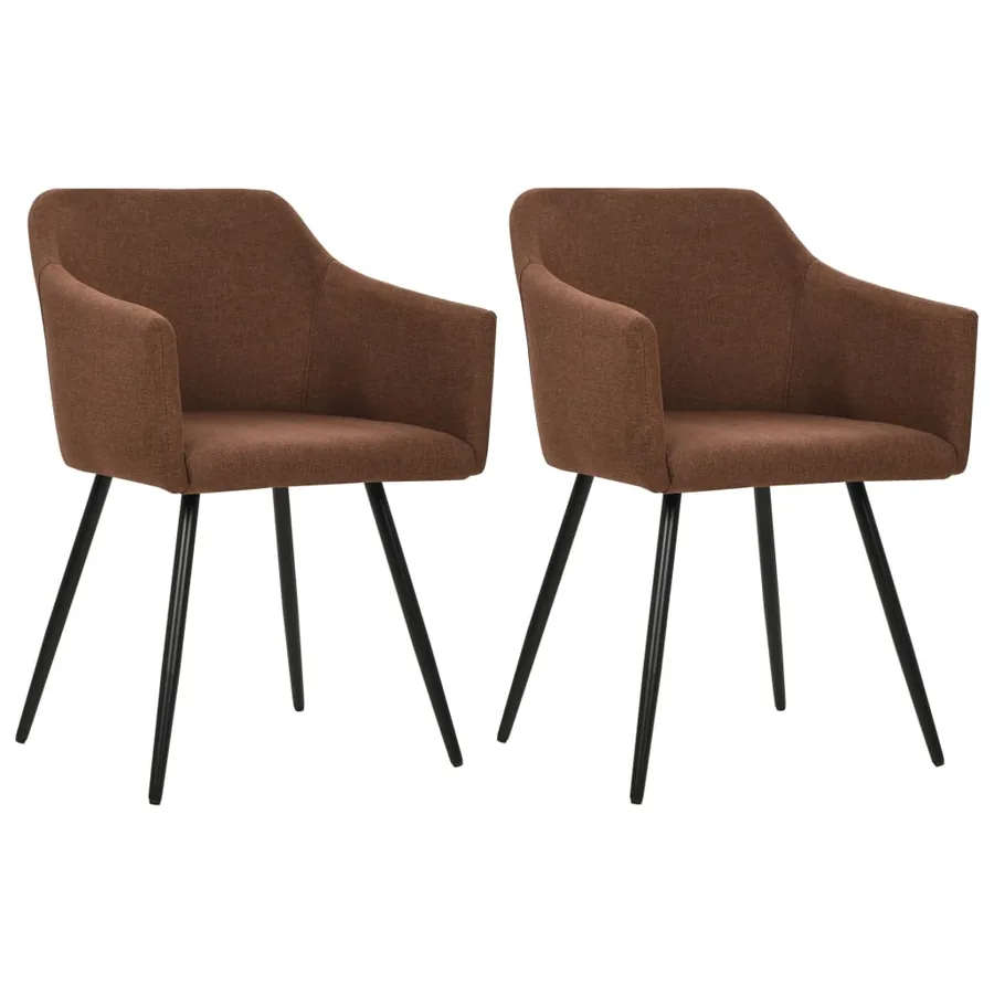 Chaises à manger lot de 2 marron tissu