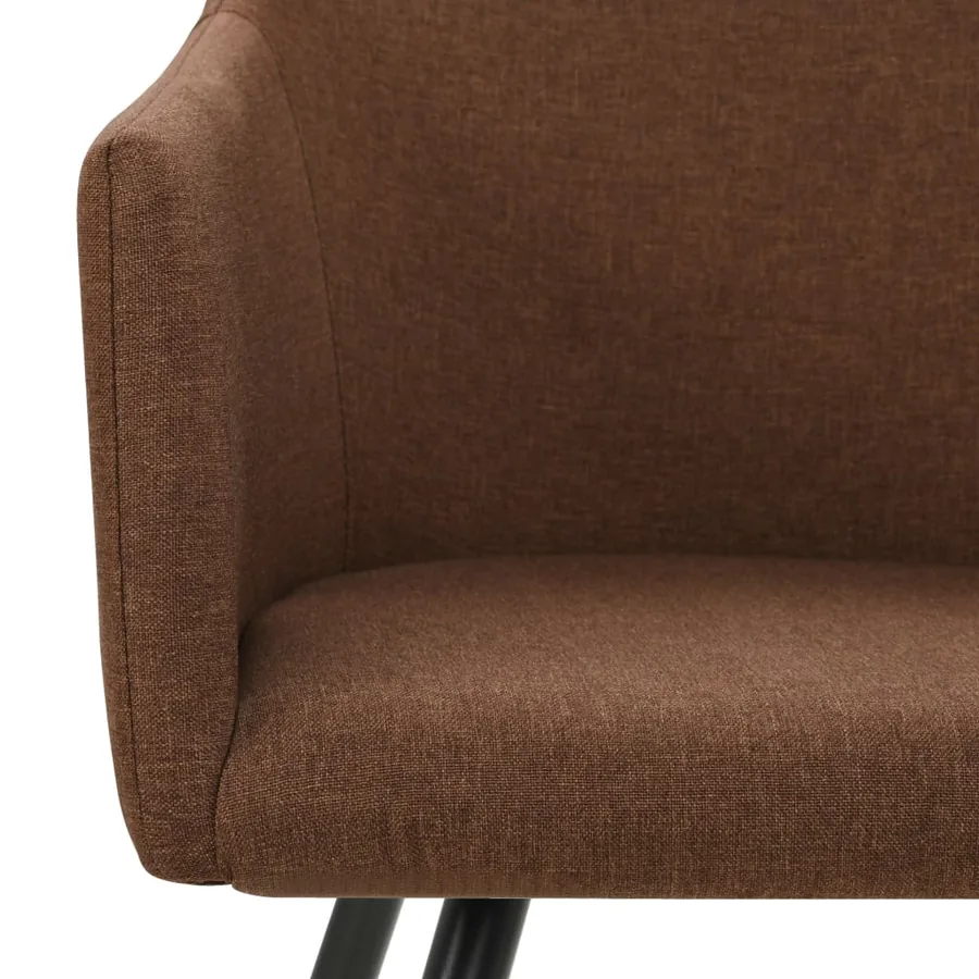 Chaises à manger lot de 2 marron tissu - 5