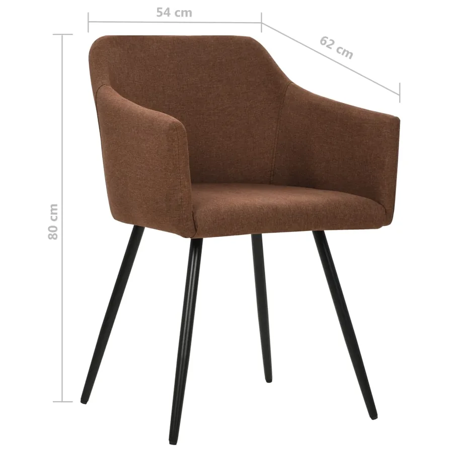 Chaises à manger lot de 2 marron tissu - 7