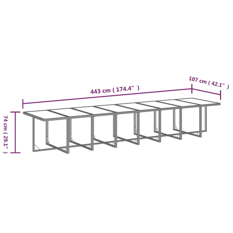 Ensemble à manger de jardin coussins 21 pcs Résine tressée - 10